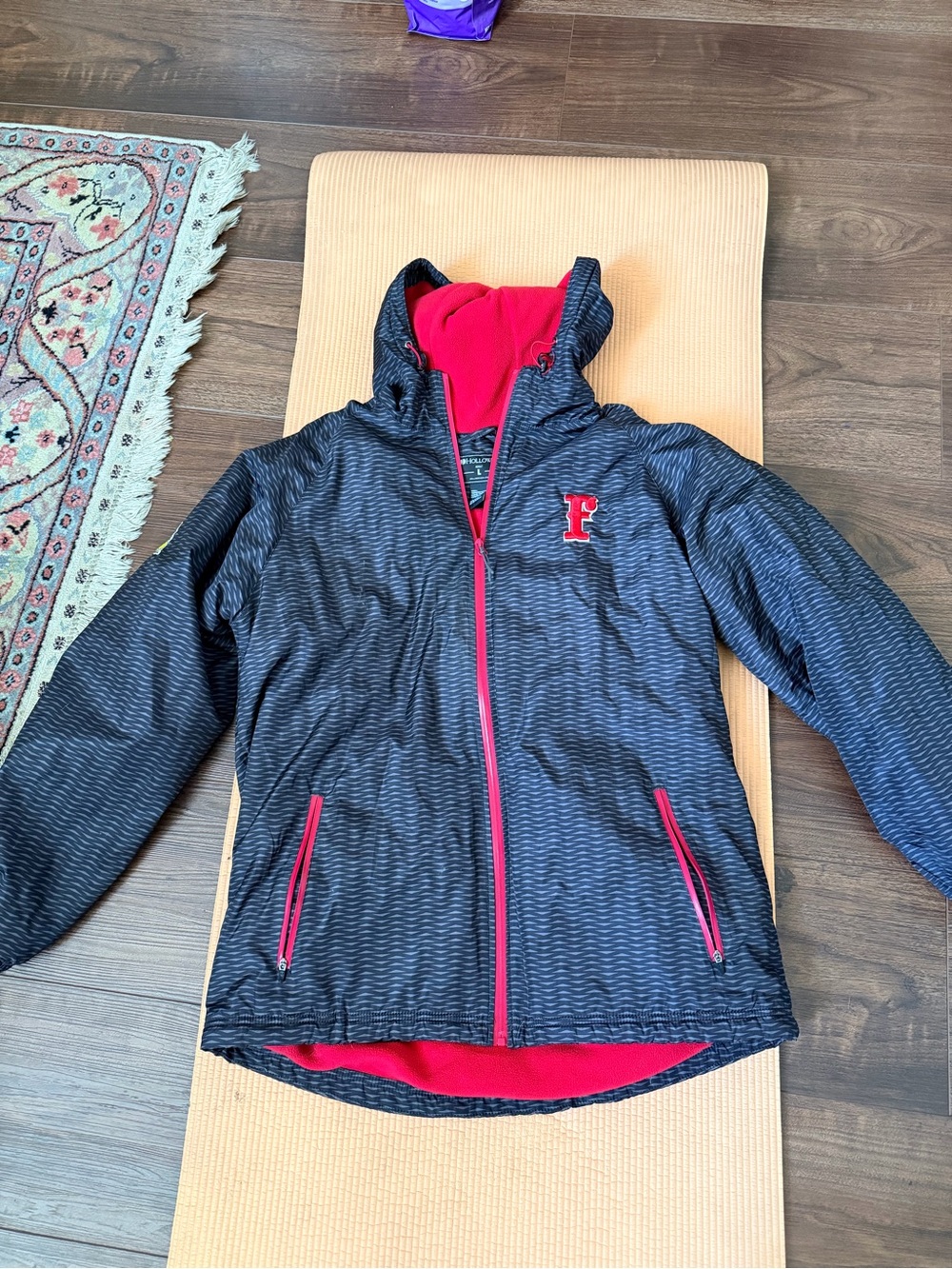 Holloway Black Jacket with Red Lining & Trim- Firecrackers Softball